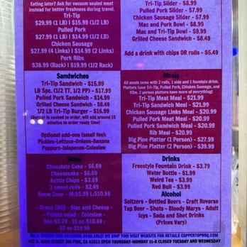 Copper Top BBQ - Menu - Barbeque Near Me - Big Pine, California Copper Top BBQ - Menu - Barbeque Near Me - Big Pine, California