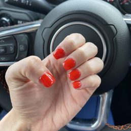 Highly recommend! Full acrylic set with gel polish.