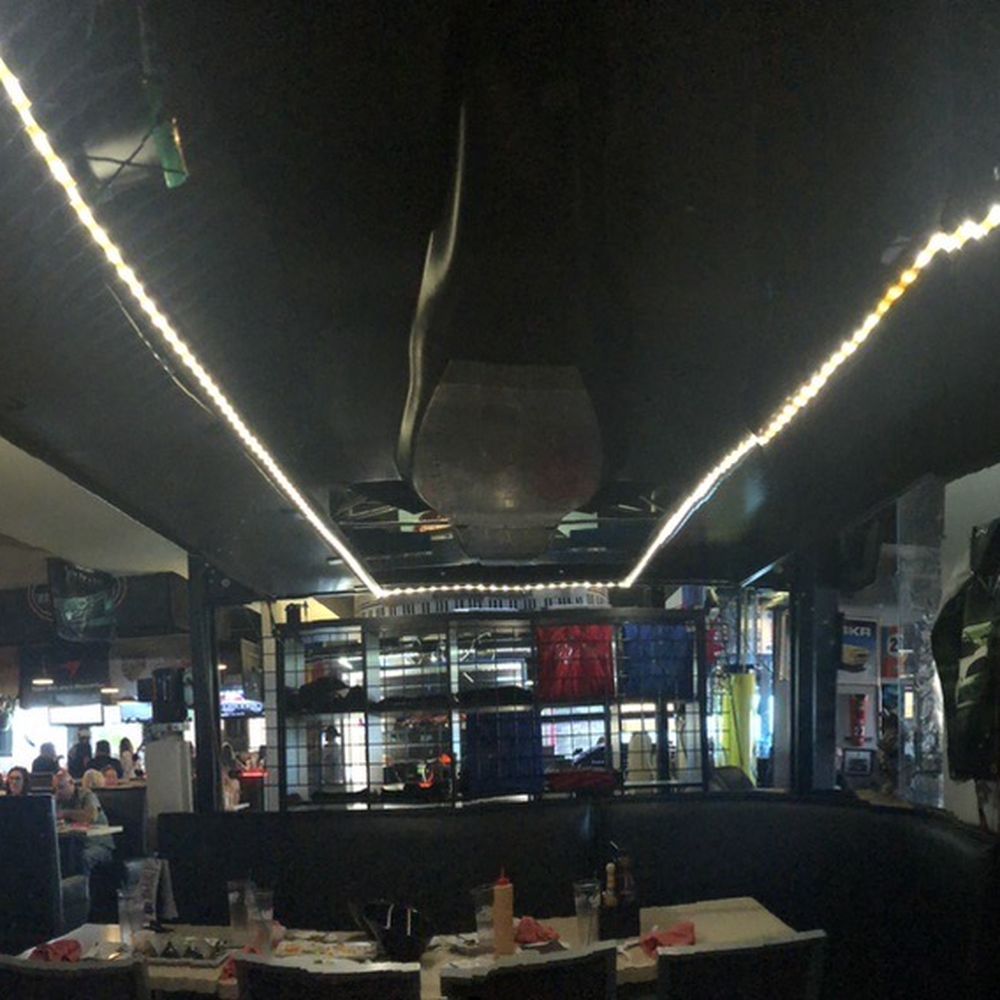 Garage Grill - Panorama view of the main service area - New American Near Me - Draper, Utah Garage Grill - Panorama view of the main service area - New American Near Me - Draper, Utah