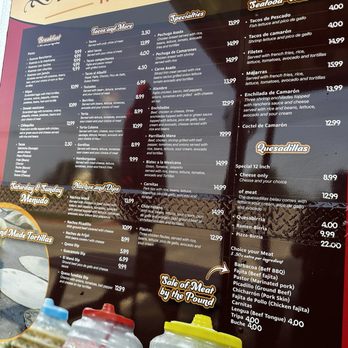 Taco Mana - Menu as of 6/2024 - Food Trucks Near Me - Cedar Park, Texas