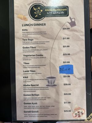 Menu photo 2 Abeba Restaurant Lynnwood, WA