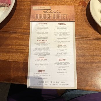 The Ranch - Holiday Brunch Buffet Menu - Steakhouses Near Me - Irving, Texas The Ranch - Holiday Brunch Buffet Menu - Steakhouses Near Me - Irving, Texas