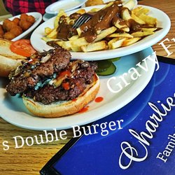 Charlie's Family Dining - New Delicious Burgers each named for a employee. Make it a Double $4 more