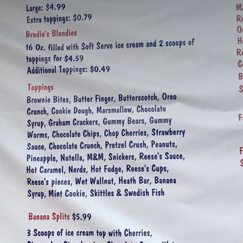 Brodie's Ice Cream Bar - Look at all those toppings - Ice Cream & Frozen Yogurt Near Me - Bensalem, Pennsylvania