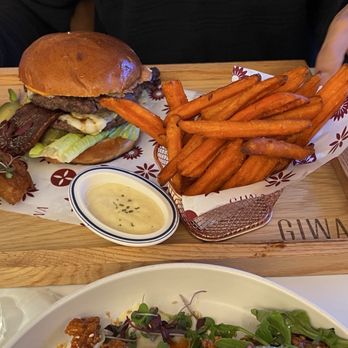 GIWA - Double-double burger and sweet potato fries - Breakfast & Brunch Near Me - Santa Clara, California GIWA - Double-double burger and sweet potato fries - Breakfast & Brunch Near Me - Santa Clara, California