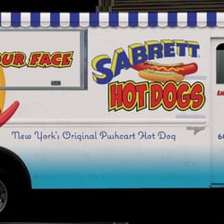 In Your Face Sabrett Hot Dogs - Food truck featuring delicious Sabrett hot dogs and polish sausage. Sabrett is New York's original pushcart hot dog. Gluten-free, no fillers