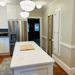 @designREMODEL Baths, Kitchens & More - Island and new refrigerator
