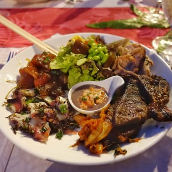 Aha’aina Luau - Kalbi, kimchee, poke, more poke, tako, salad, pork - Performing Arts Near Me - Honolulu, Hawaii