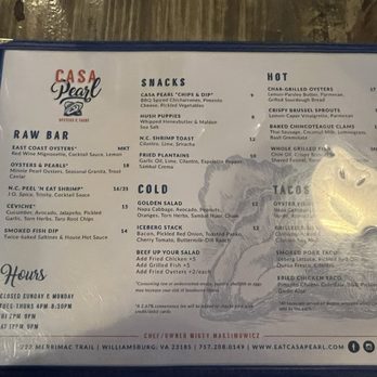 Casa Pearl - Seafood Near Me - Williamsburg, Virginia