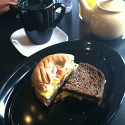Peace Arch City Cafe - Green tea and breakfast sandwiches... So satisfying! Felt like I was in San Francisco ...