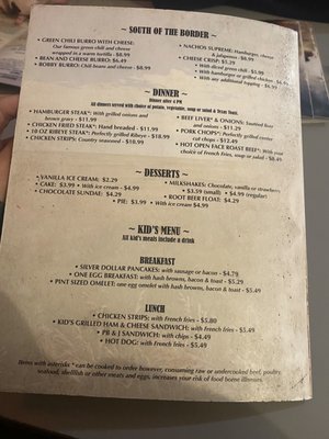 Menu photo 1 Ranch House Cafe Ash Fork, AZ