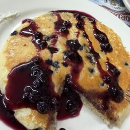 Blueberry pancake with syrup Blueberry pancake with syrup