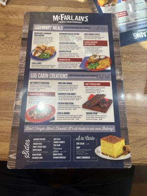 Menu photo 6 McFarlain's Restaurant Branson, MO