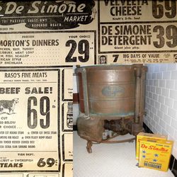 Torn & Glasser - Ad from DeSimone Market Redondo Beach Ca. Washing machine and Detergent from Redondo Museum.