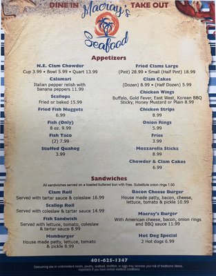 Menu photo 5 Macray's Seafood Tiverton, RI Menu photo 5 Macray's Seafood Tiverton, RI
