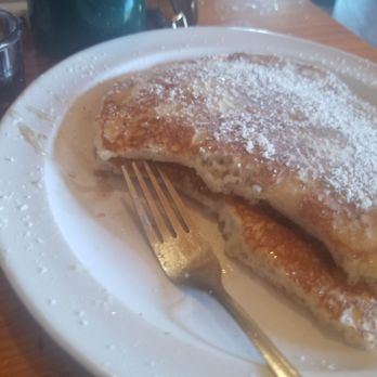 Janet's Montana Cafe - Pancakes with powdered sugar, couldn't wait to taste it before taking picture! - American Near Me - Alpine, California Janet's Montana Cafe - Pancakes with powdered sugar, couldn't wait to taste it before taking picture! - American Near Me - Alpine, California