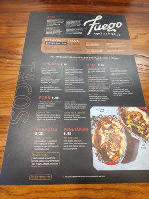 Menu photo 2 Fuego Tortilla Grill Burleson, TX Menu photo 2 Fuego Tortilla Grill Burleson, TX