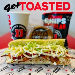 Jimmy John's - CHICKEN BACON RANCH
:ALL-NATURAL CHICKEN, BACON & PROVOLONE ranch, lettuce, tomato, onion & mayo