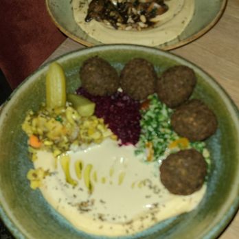 Rumi's Kitchen - Colony Square - Falafel and Mushroom Hummus - Persian/Iranian Near Me - Atlanta, Georgia Rumi's Kitchen - Colony Square - Falafel and Mushroom Hummus - Persian/Iranian Near Me - Atlanta, Georgia