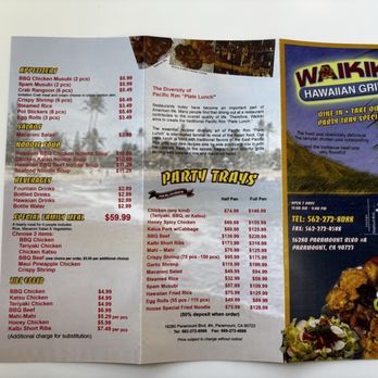 Waikiki Hawaiian Grill - Menu 05/13/2025 - Hawaiian Near Me - Paramount, California Waikiki Hawaiian Grill - Menu 05/13/2025 - Hawaiian Near Me - Paramount, California