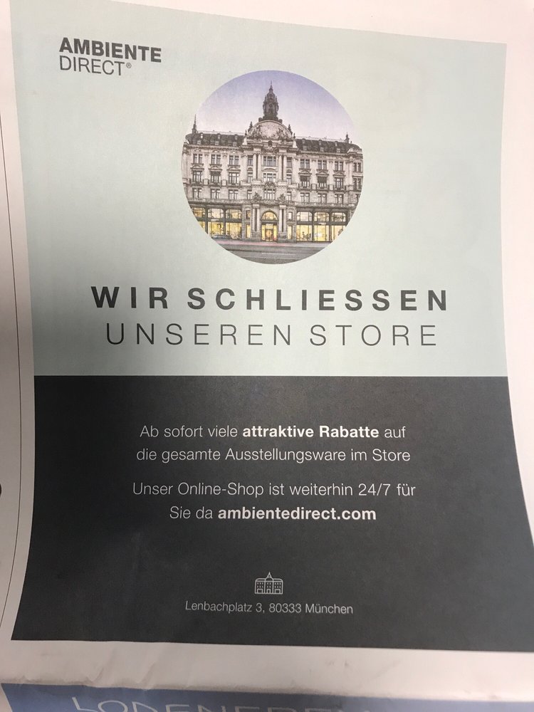 Ambientedirect Munchen Schliesst