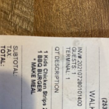 Red Wagon Burger - My receipt showing the bbq burger, manager and kitchen staff denied that was on the paper. - Fish & Chips Near Me - Puyallup, Washington Red Wagon Burger - My receipt showing the bbq burger, manager and kitchen staff denied that was on the paper. - Fish & Chips Near Me - Puyallup, Washington