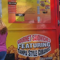 Cafe Ybor Food Bus - Great menu and great prices.