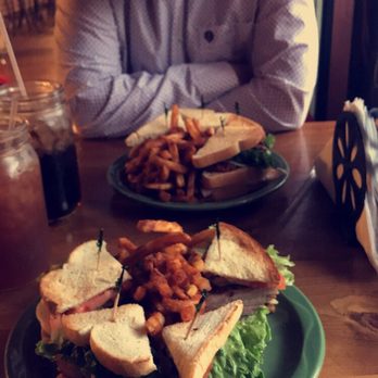 Maxine's Cafe & Bakery - Traditional club sandwich for me and the buffalo chicken club for him. Both really tasty and the sweet tea definitely help hit the spot! - Breakfast & Brunch Near Me - Bastrop, Texas