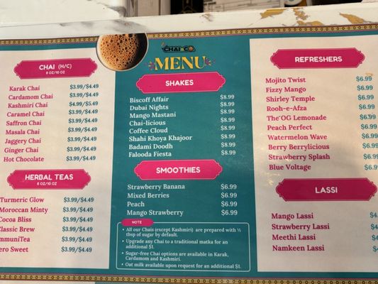 Menu photo 1 Chai & Co. Concord, CA