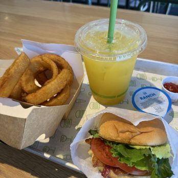 Shake Shack Brea - BLT hamburger combo with onion rings - Burgers Near Me - Brea, California