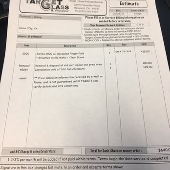 Target Glass & Window - Received estimate, but no response when I wanted to go with their service. - Windows Installation Near Me - Hayward, California Target Glass & Window - Received estimate, but no response when I wanted to go with their service. - Windows Installation Near Me - Hayward, California
