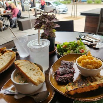 Urban Plates - Grass-fed steak, side of macaroni and cheese, side of caesar salad, and seafood chowder. The Lemon Basil Acai soda was tasty! - Salad Near Me - Pasadena, California Urban Plates - Grass-fed steak, side of macaroni and cheese, side of caesar salad, and seafood chowder. The Lemon Basil Acai soda was tasty! - Salad Near Me - Pasadena, California