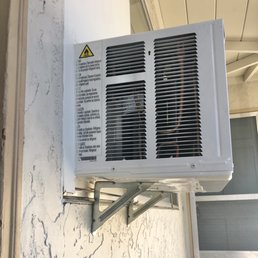 Window ac unit installed perfectly on the window Window ac unit installed perfectly on the window