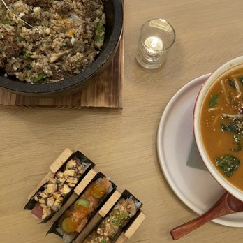 Itoko - Beef Chahan, Raman, and the three piece set of hand rolls. - Japanese Near Me - Chicago, Illinois Itoko - Beef Chahan, Raman, and the three piece set of hand rolls. - Japanese Near Me - Chicago, Illinois