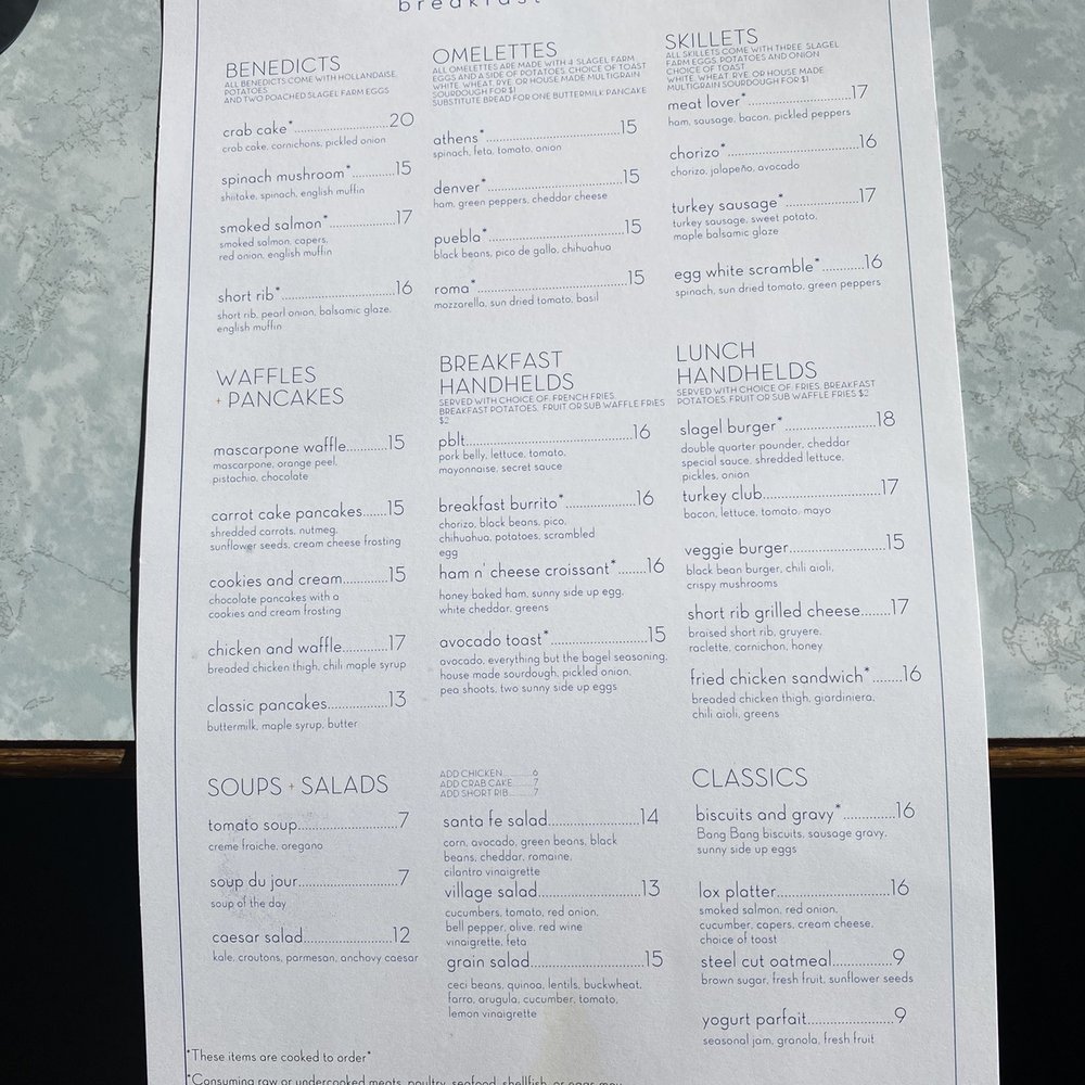 Irene's - a menu on a table - Diners Near Me - Chicago, Illinois