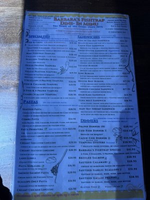 Menu photo 1 Barbara's Fishtrap Half Moon Bay, CA