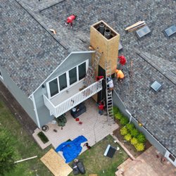 Mike Boucher Roofing - Our crew rebuilding chimney chase
