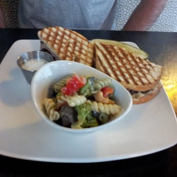 Jelly Cafe - Portabella & steak panini with pasta salad. - Cafes Near Me - Mount Prospect, Illinois Jelly Cafe - Portabella & steak panini with pasta salad. - Cafes Near Me - Mount Prospect, Illinois