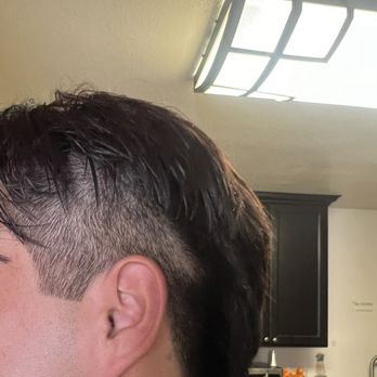 Sofia beauty salon - The reference photo was show it was 1 inch from the ear but he decided to shave of the whole both sides of his head. - Makeup Artists Near Me - Los Angeles, California