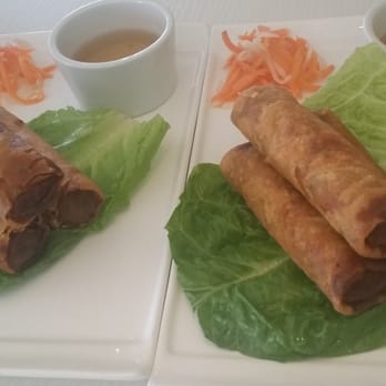 Basilic Vietnamese Grill - Fried spring rolls with a sad soggy lettuce - Vietnamese Near Me - Boca Raton, Florida Basilic Vietnamese Grill - Fried spring rolls with a sad soggy lettuce - Vietnamese Near Me - Boca Raton, Florida
