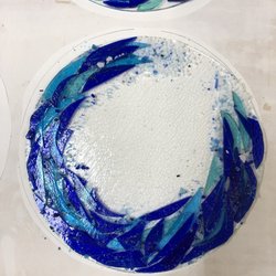 Harmony Stained Glass - My friend's project before firing in the kiln.
