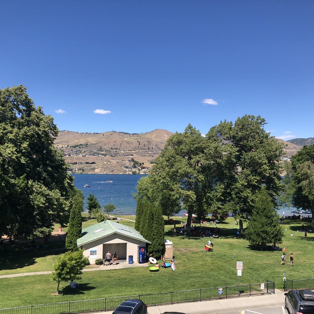 View of the lake from our balcony on third floor.