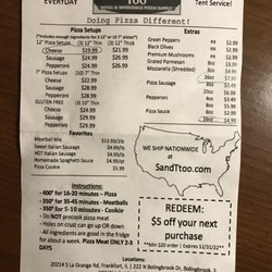 S & T Too - Crown Point - Menu November 2022