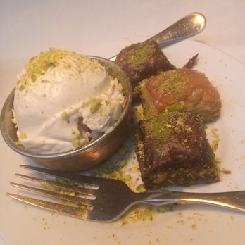 Ottoman Taverna - Baklava with ice cream - Mediterranean Near Me - Washington, DC, District of Columbia