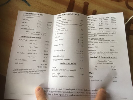 Menu photo 3 JJ's Meat Shak Buena Vista, VA
