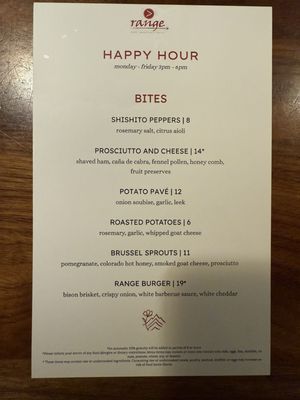 Menu photo 2 Range Restaurant Denver, CO