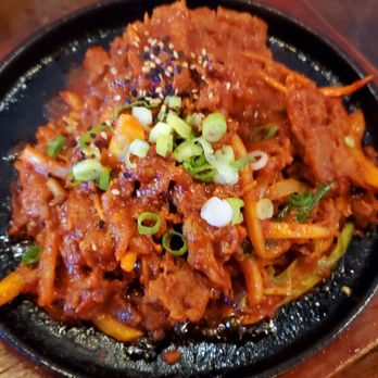 Spoonsticks - Spicy Pork Bulgogi. Tender marinated pork, spicy and a touch sweet. Give you lettuce leaves to wrap the pork in and eat. Fantastic flavor. - Korean Near Me - Massapequa, New York