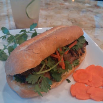 Pho Binh 59 South - Grilled pork sandwich with pickked lemonade - Vietnamese Near Me - Houston, Texas