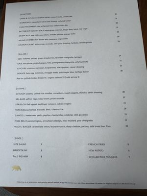 Menu photo 8 Bear at Stanly Ranch Napa, CA
