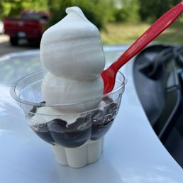 Hot fudge sundae, exactly as delivered. DQ corporate needs to be consulted. I took picture immediately upon receipt. Hot fudge sundae, exactly as delivered. DQ corporate needs to be consulted. I took picture immediately upon receipt.